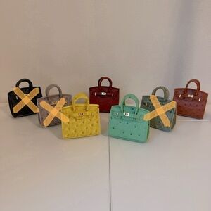 Mini Ostrich-Grain Handbag Charm – Multi Colors Available